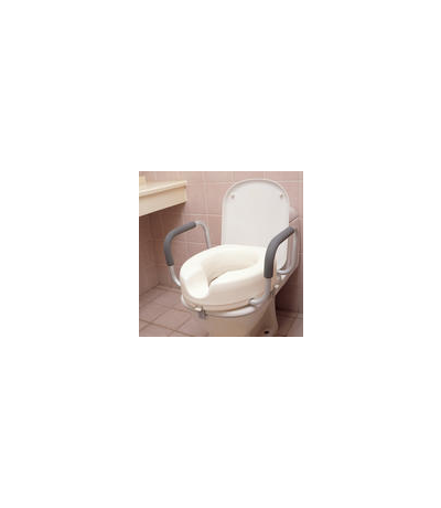Toilet Seat Riser with Fixed Armrests 4"
